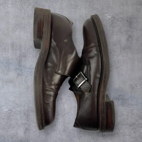 GH Bass & Co Brown Leather Monk Strap Oxford Shoes Sz: 11M - Picture 5 of 10